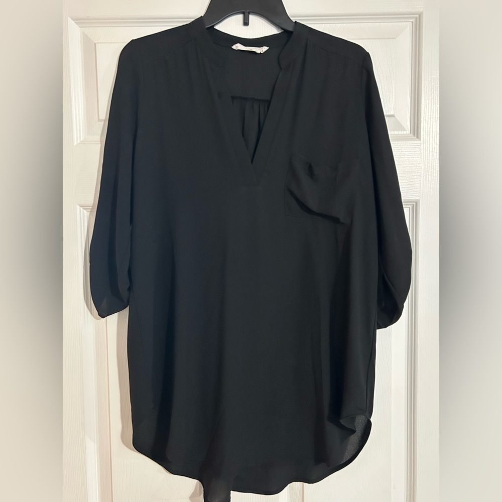 Lush Black V-neck Tunic